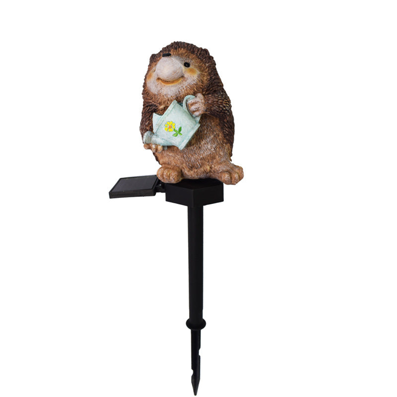 Resin Kettle Hedgehog Lawn Outdoor Light