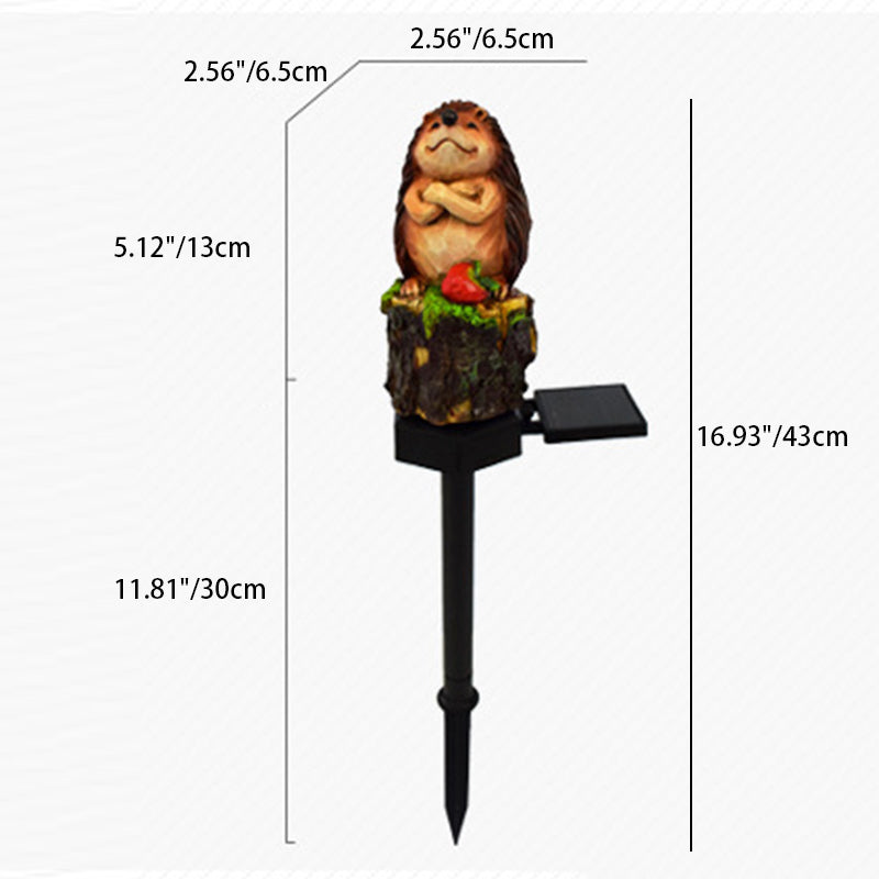 Resin Red Fruit Hedgehog Outdoor Light