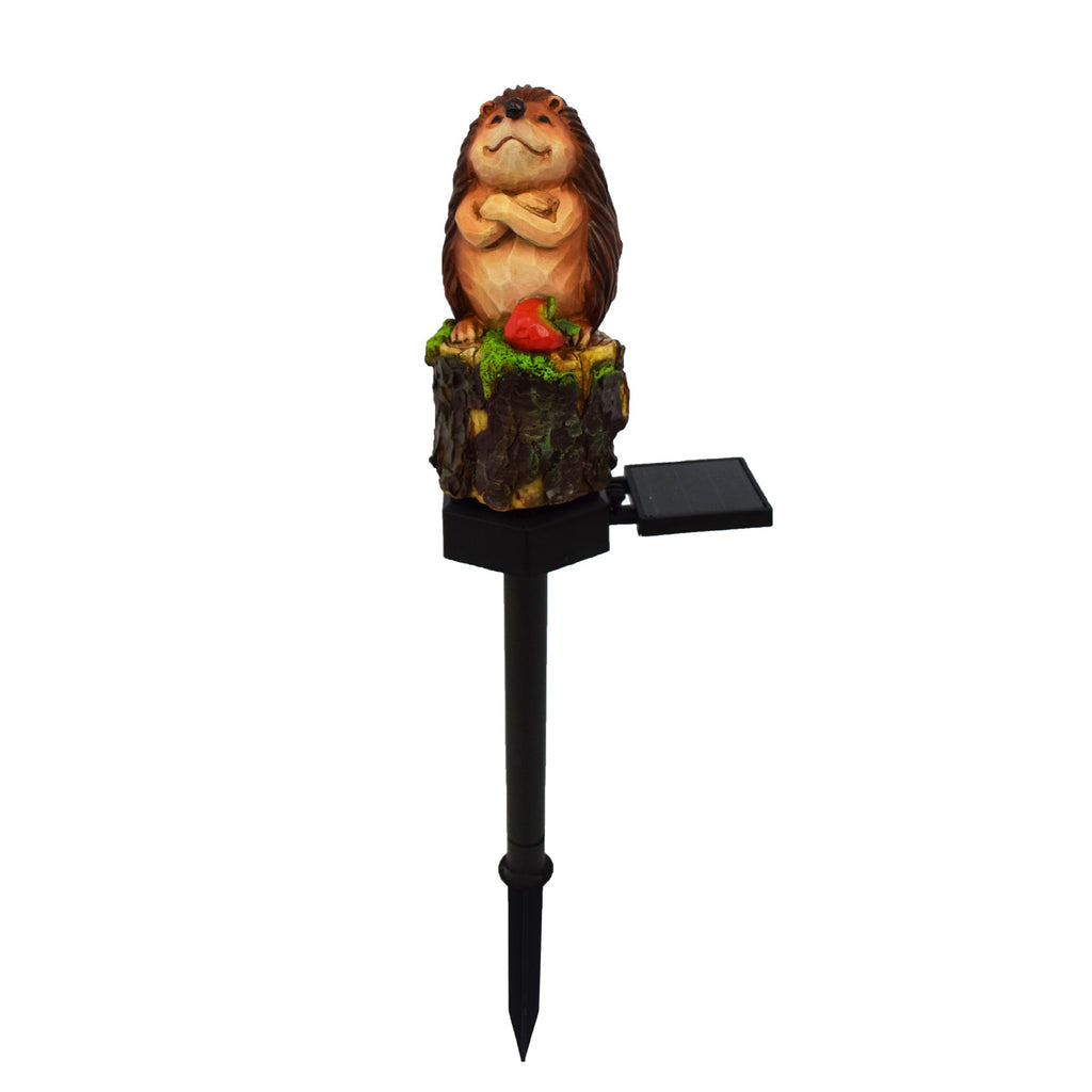 Resin Red Fruit Hedgehog Outdoor Light