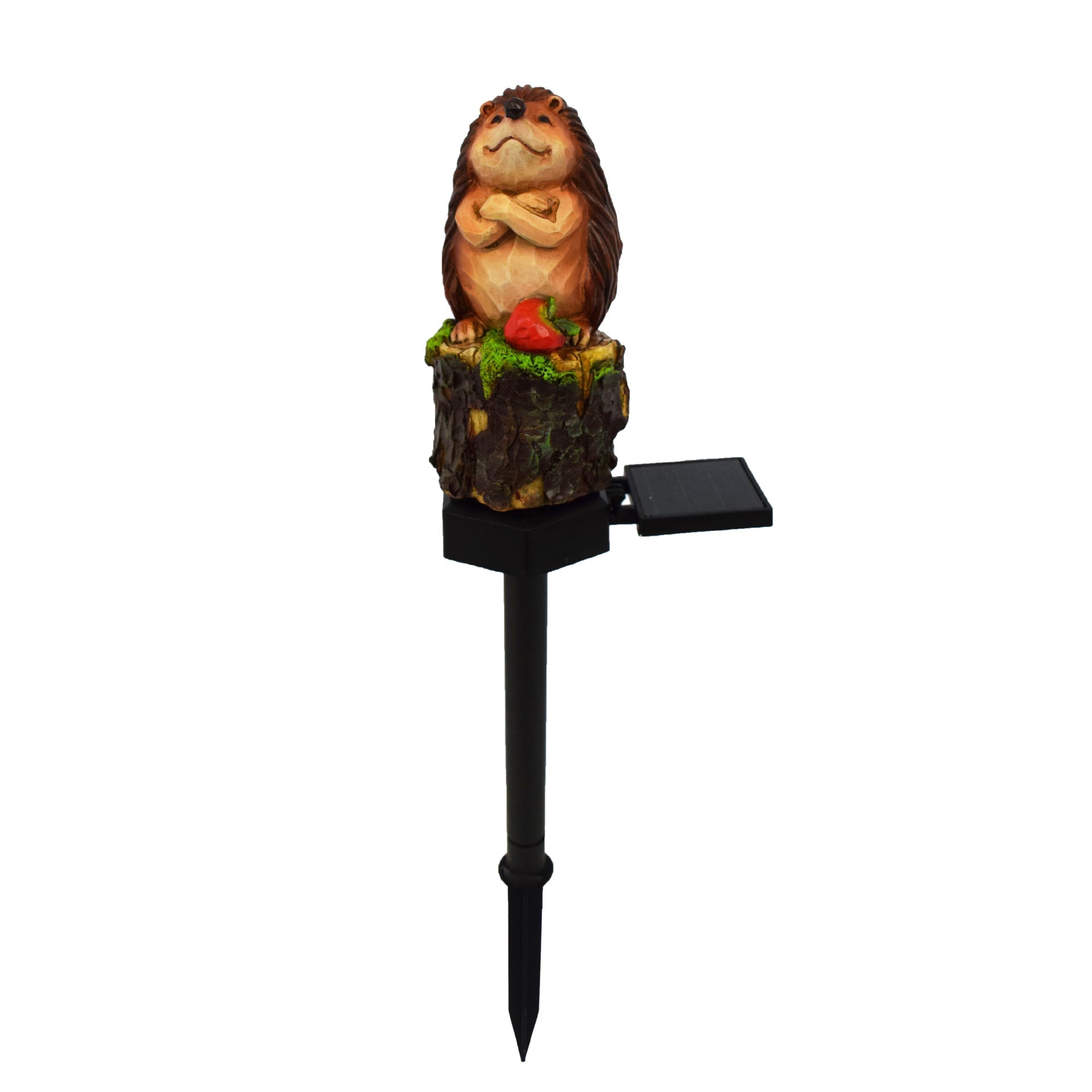 Resin Red Fruit Hedgehog Outdoor Light