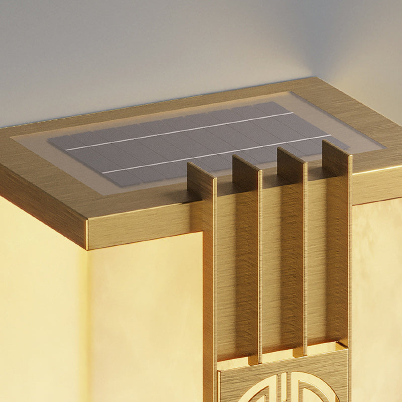 Brass Imitation Marble Cuboid Outdoor Light