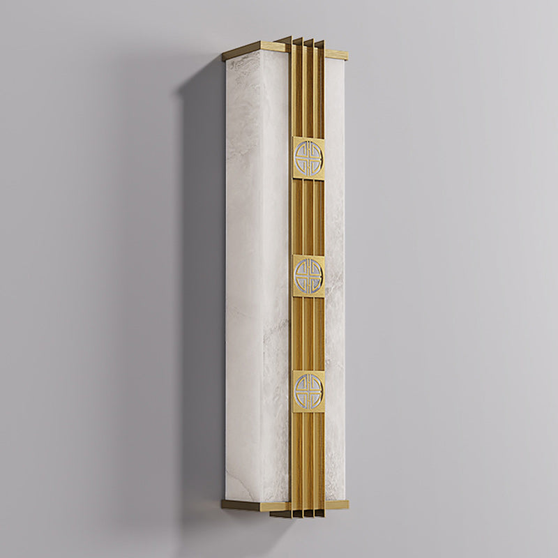 Brass Imitation Marble Cuboid Outdoor Light