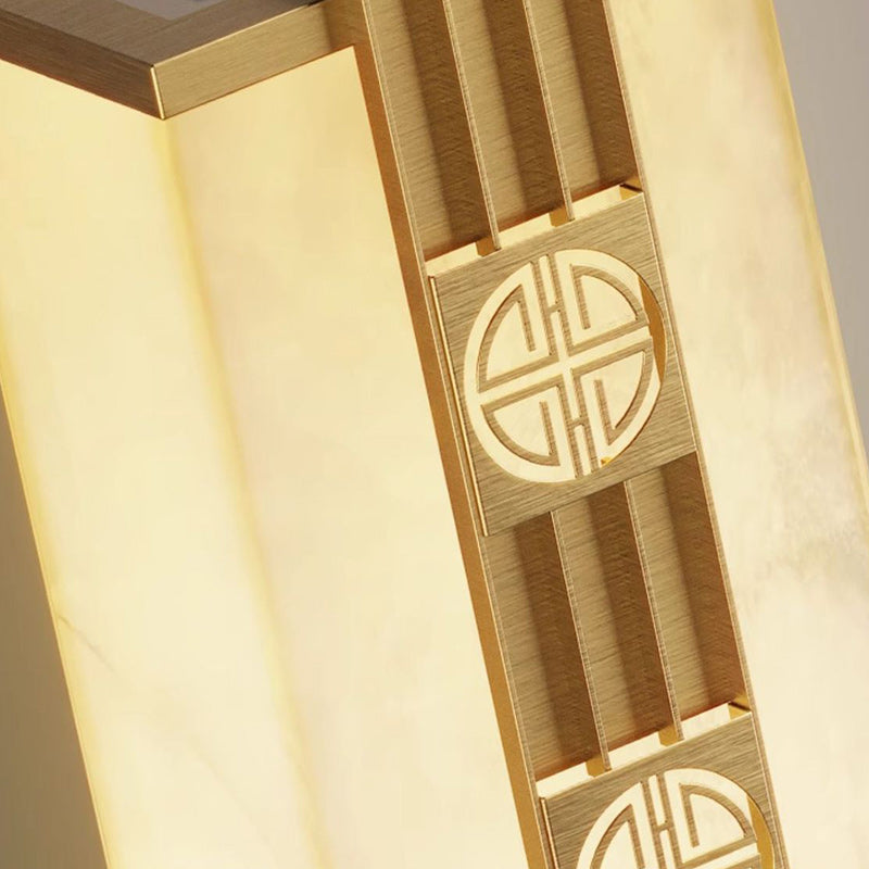 Brass Imitation Marble Cuboid Outdoor Light