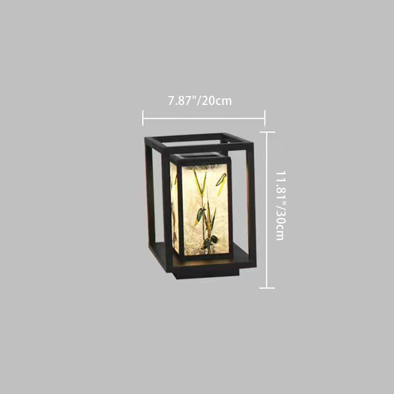 Crackle Enamel Bamboo Acrylic Outdoor Light