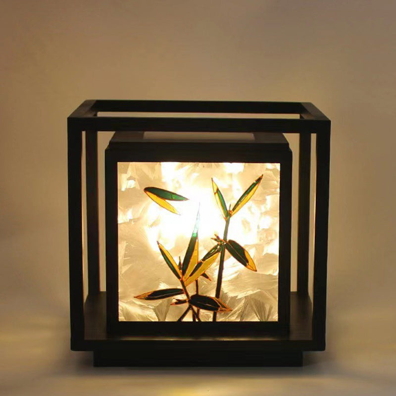Crackle Enamel Bamboo Acrylic Outdoor Light