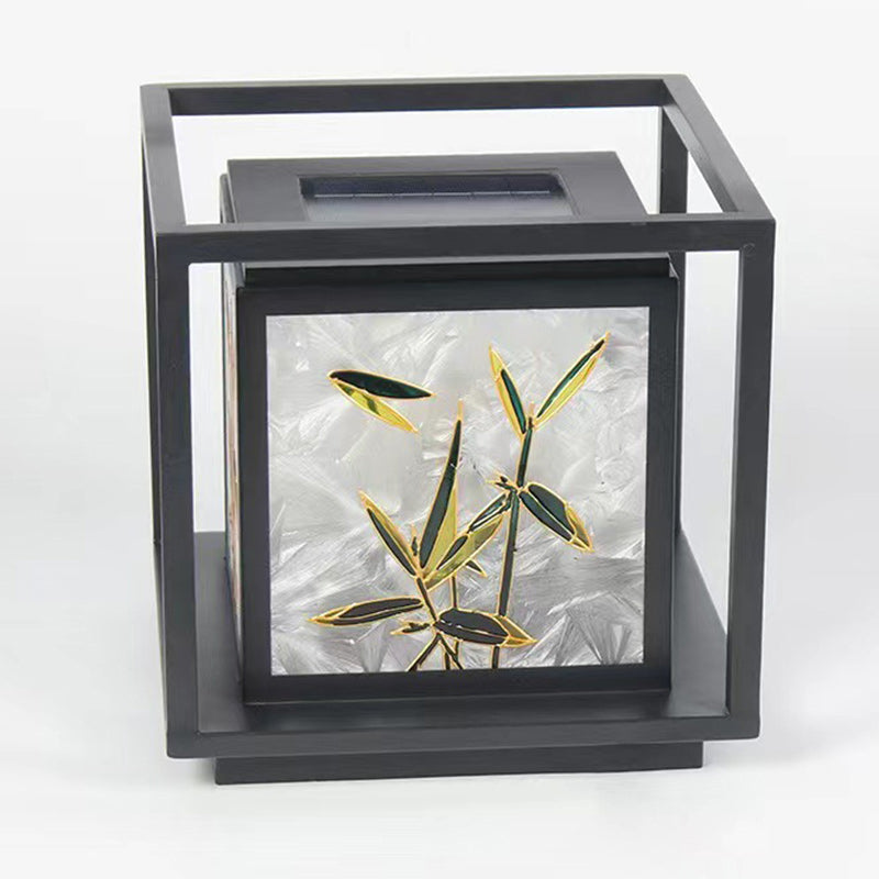 Crackle Enamel Bamboo Acrylic Outdoor Light
