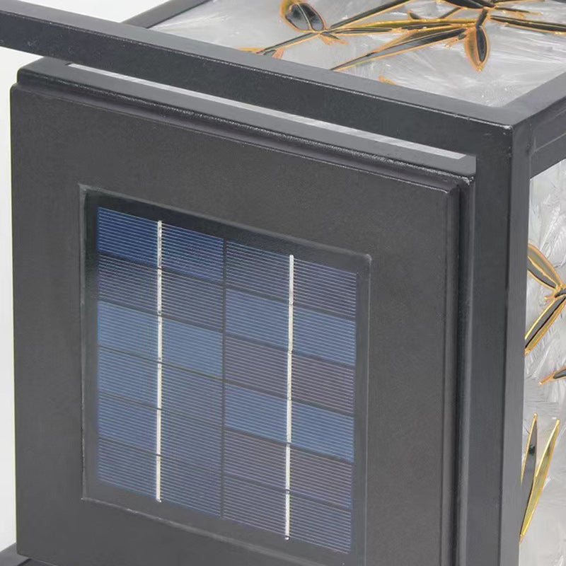 Crackle Enamel Bamboo Acrylic Outdoor Light