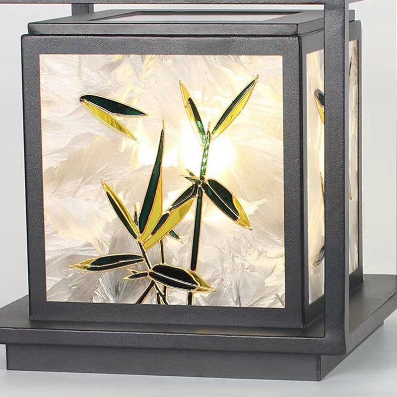 Crackle Enamel Bamboo Acrylic Outdoor Light