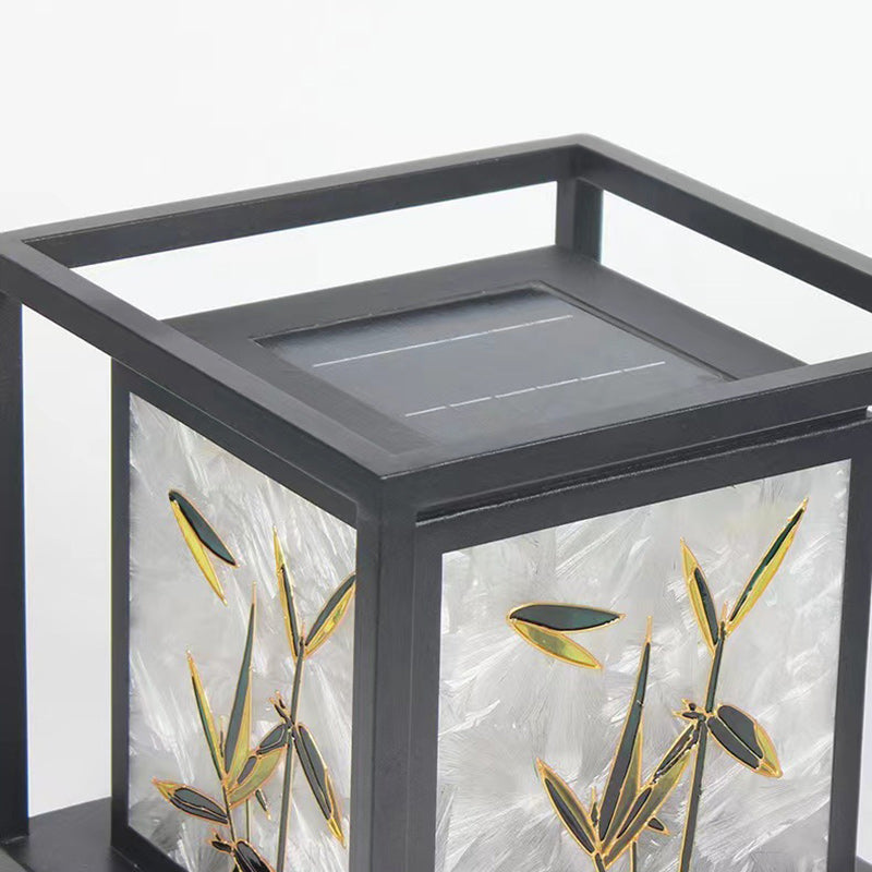 Crackle Enamel Bamboo Acrylic Outdoor Light
