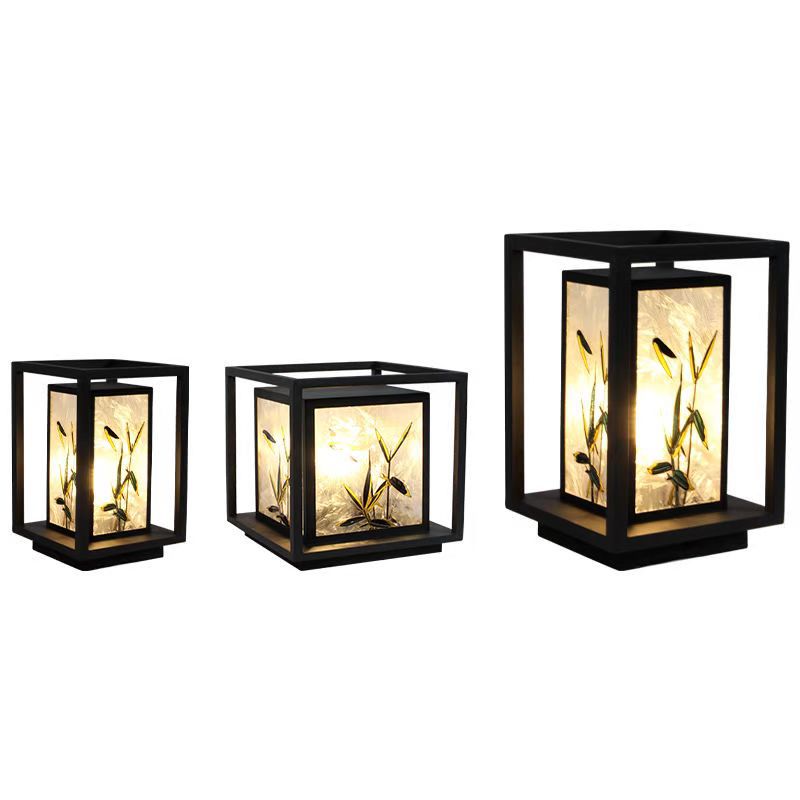 Crackle Enamel Bamboo Acrylic Outdoor Light