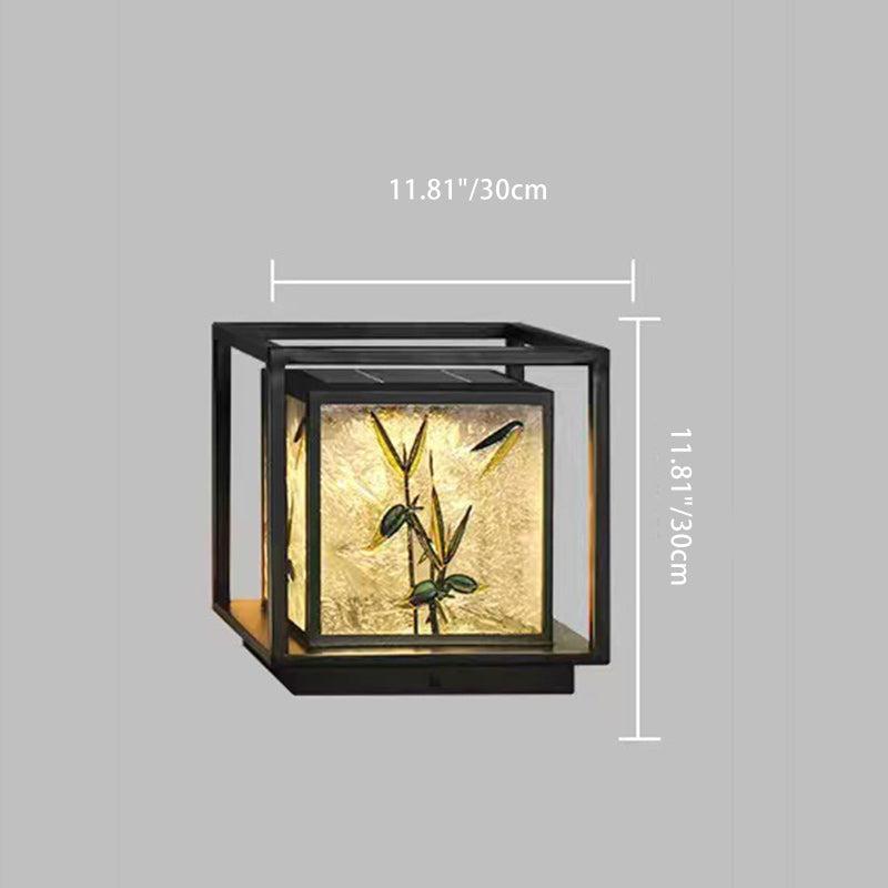 Crackle Enamel Bamboo Acrylic Outdoor Light