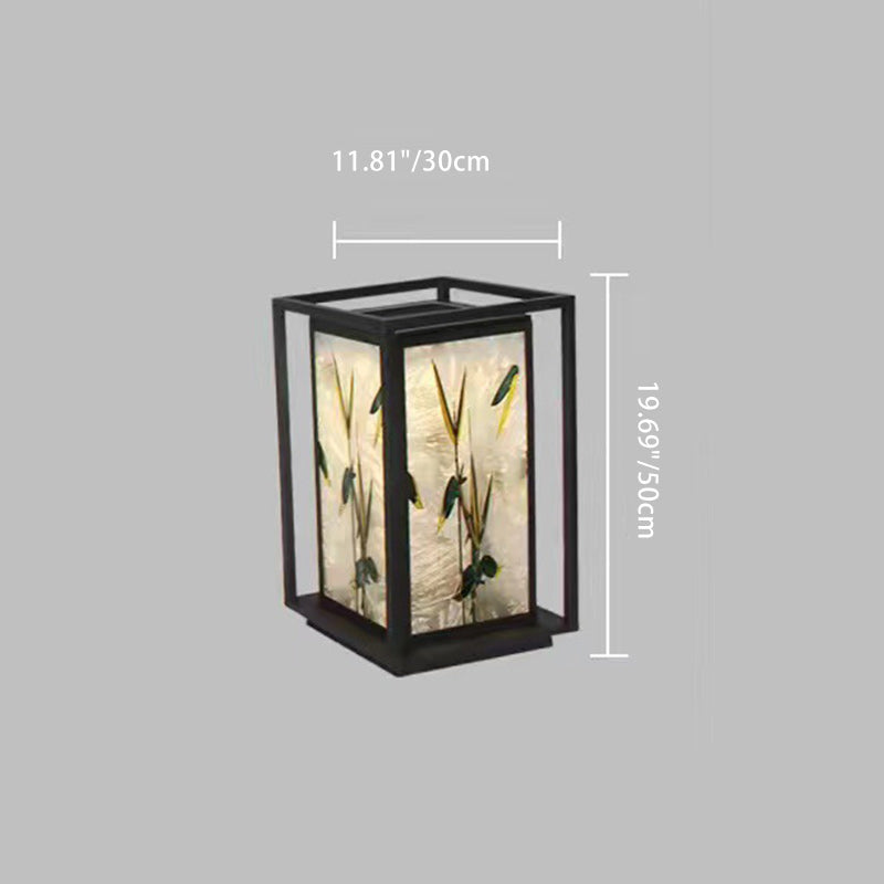 Crackle Enamel Bamboo Acrylic Outdoor Light