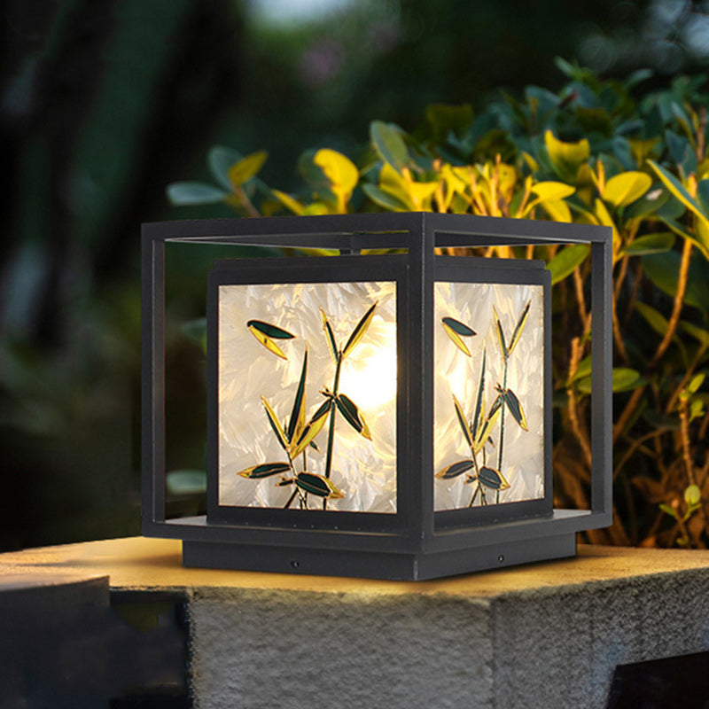 Crackle Enamel Bamboo Acrylic Outdoor Light