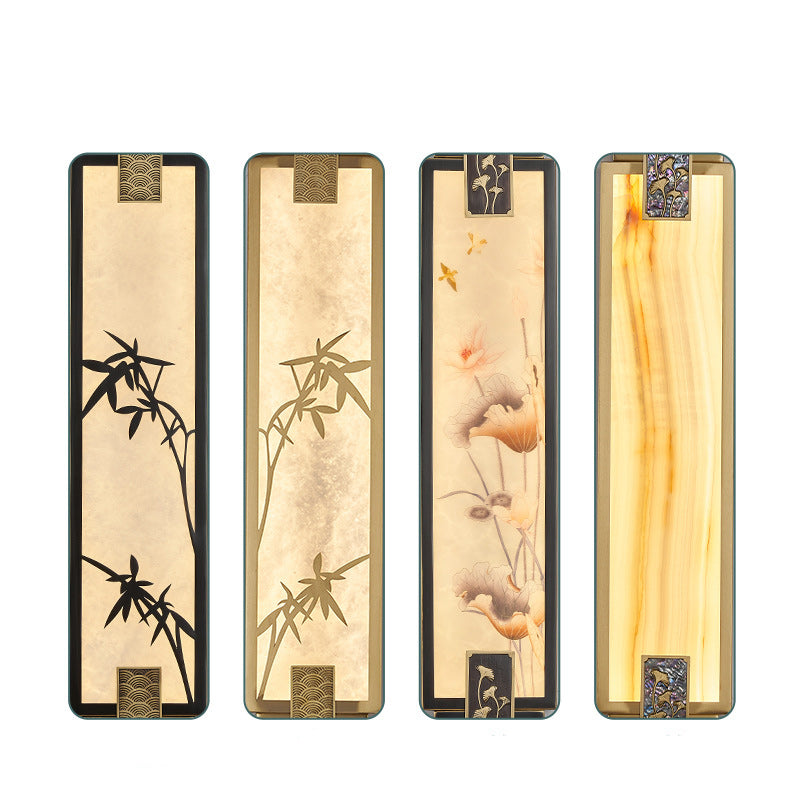 Rectangle Full Copper Bamboo Wall Lamp
