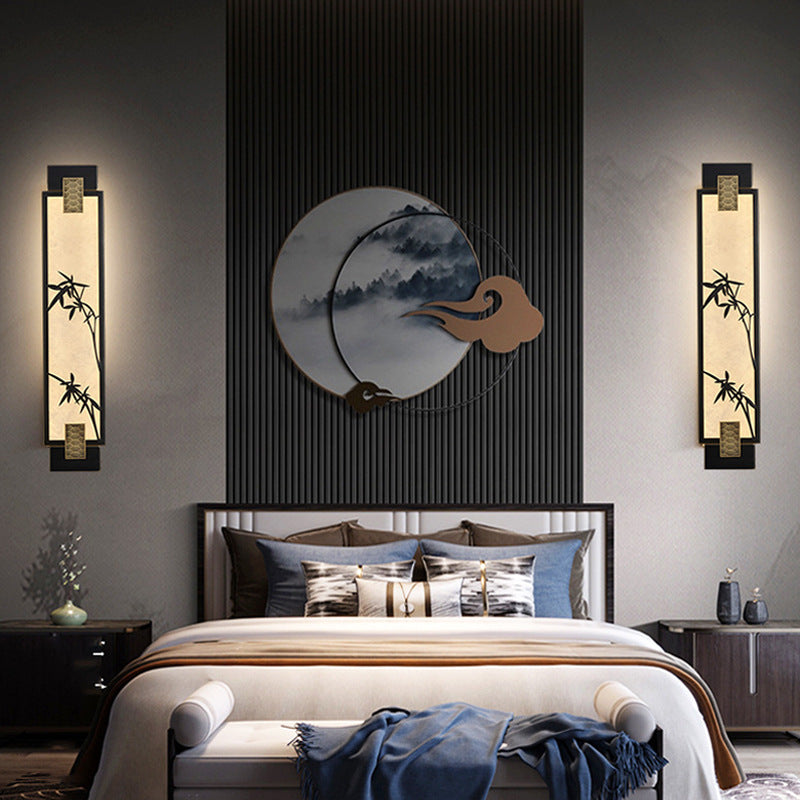 Rectangle Full Copper Bamboo Wall Lamp