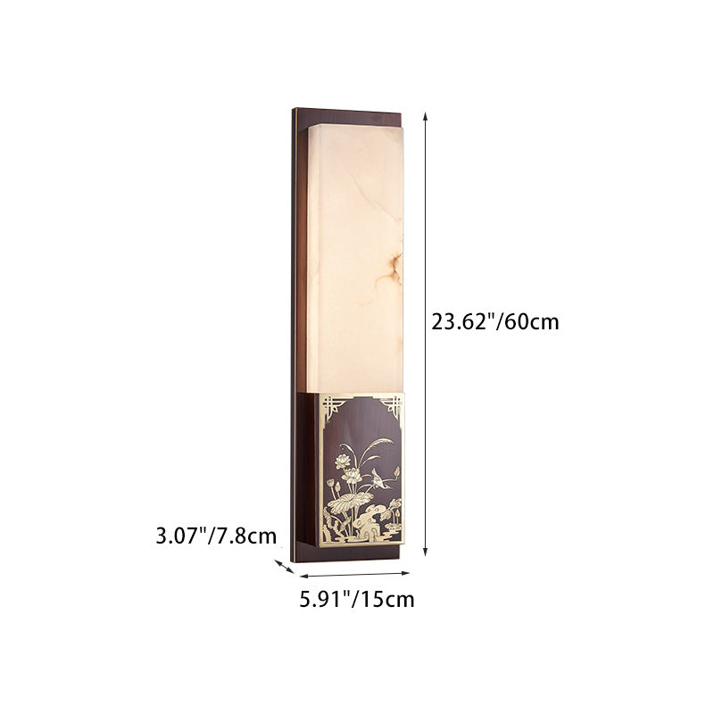 Bamboo Magpie Pattern Marble Wall Lamp