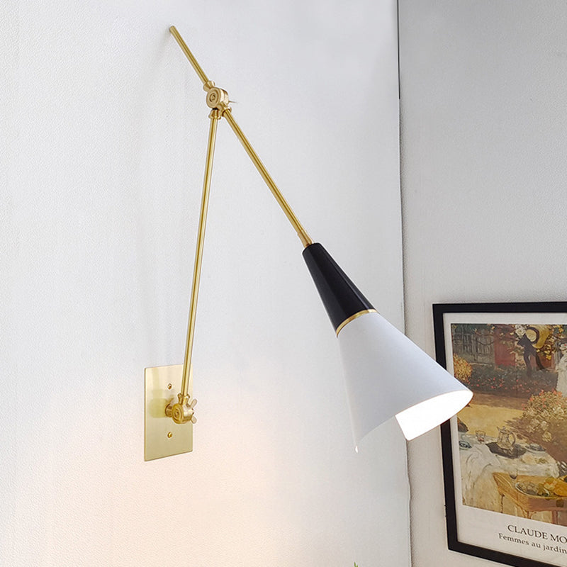 Brass Aluminum Tapered Bedroom Wall Lamp