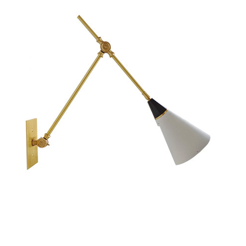 Brass Aluminum Tapered Bedroom Wall Lamp