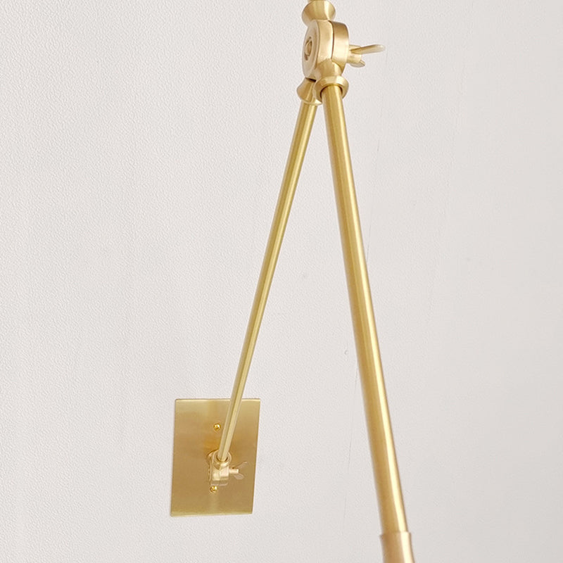 Brass Aluminum Tapered Bedroom Wall Lamp