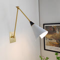 Brass Aluminum Tapered Bedroom Wall Lamp