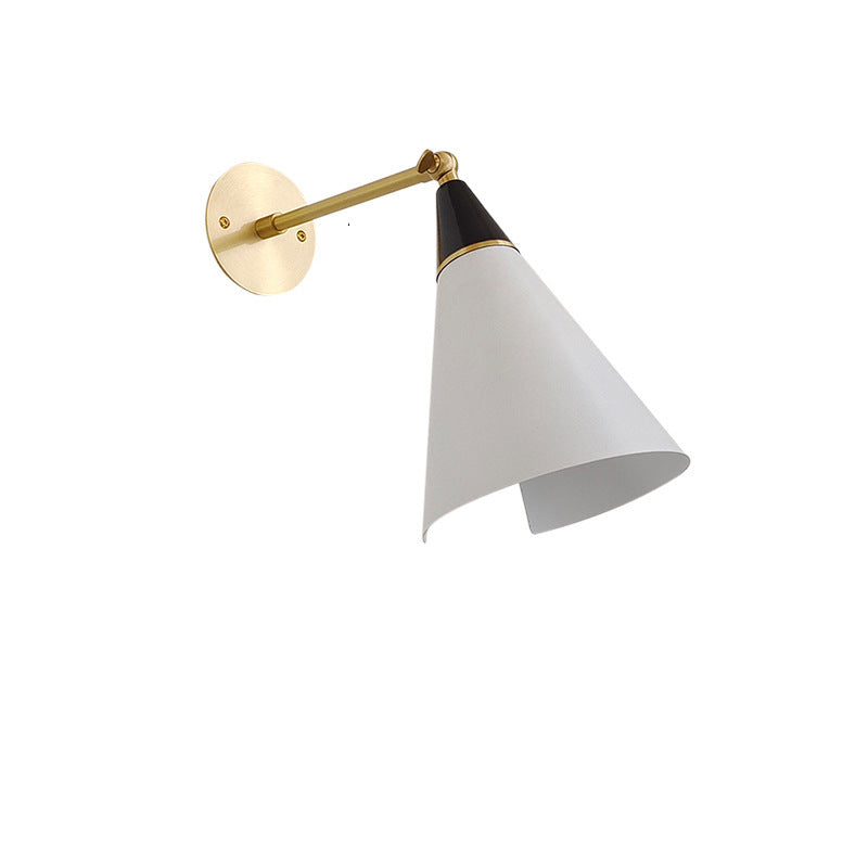 Brass Aluminum Tapered Bedroom Wall Lamp