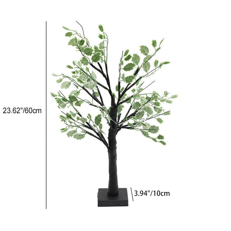 Plastic Fabric Artificial Birch Table Lamp