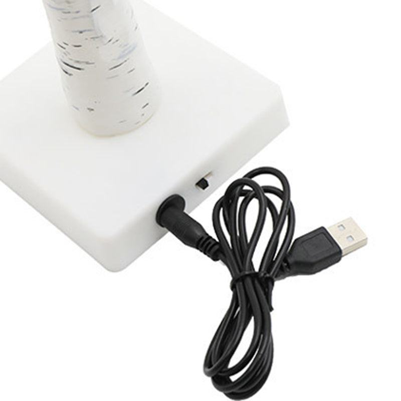 Plastic Fabric Artificial Birch Table Lamp