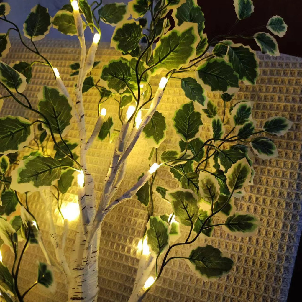 Plastic Fabric Artificial Birch Table Lamp