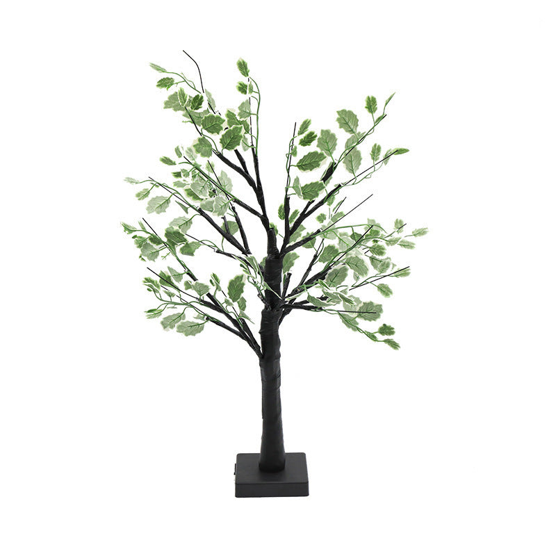Plastic Fabric Artificial Birch Table Lamp