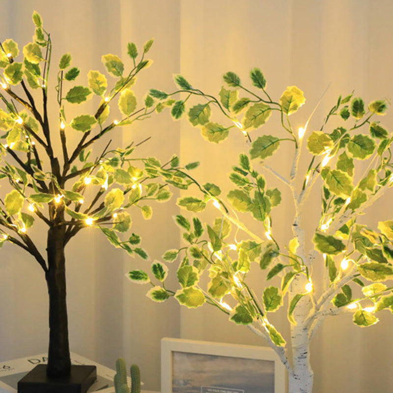 Plastic Fabric Artificial Birch Table Lamp