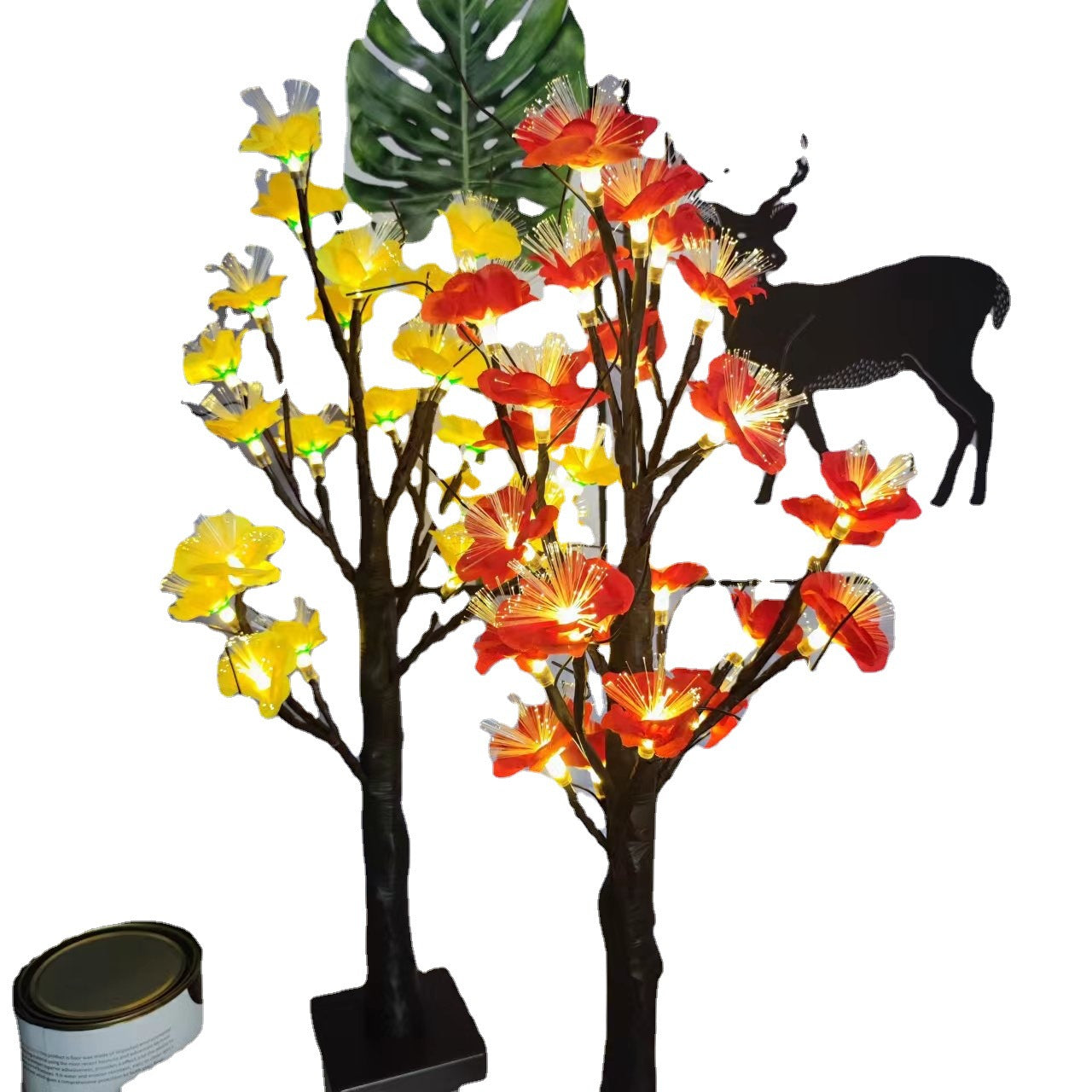 Plastic Fabric Artificial Rose Table Lamp