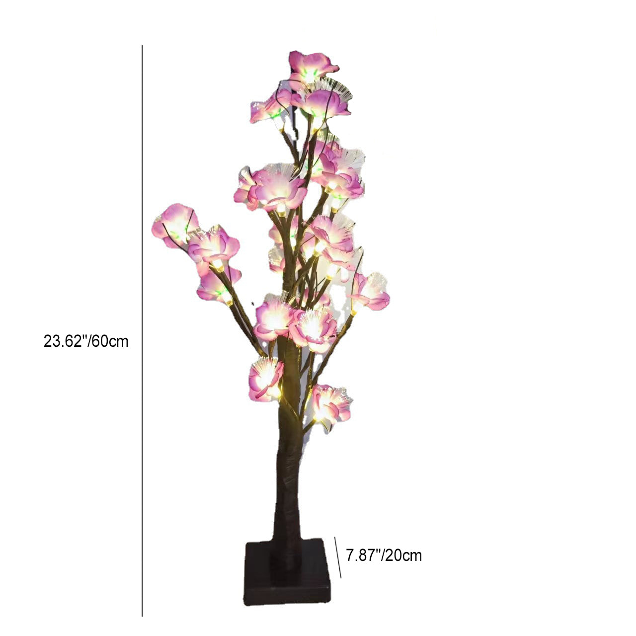 Plastic Fabric Artificial Rose Table Lamp