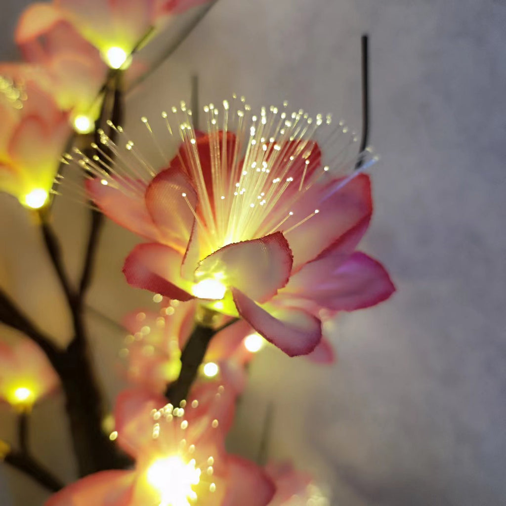 Plastic Fabric Artificial Rose Table Lamp