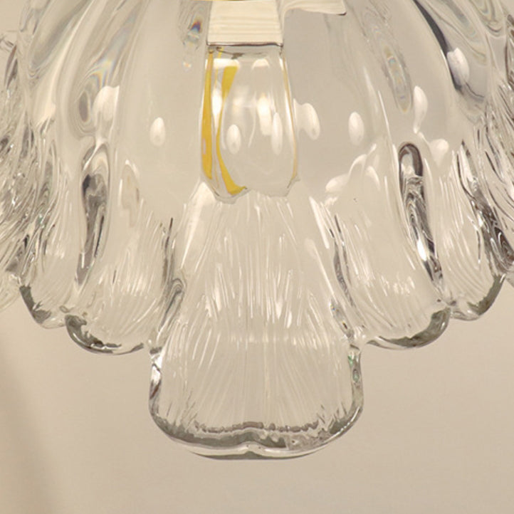 Brass Glass Flower Bedroom Wall Lamp