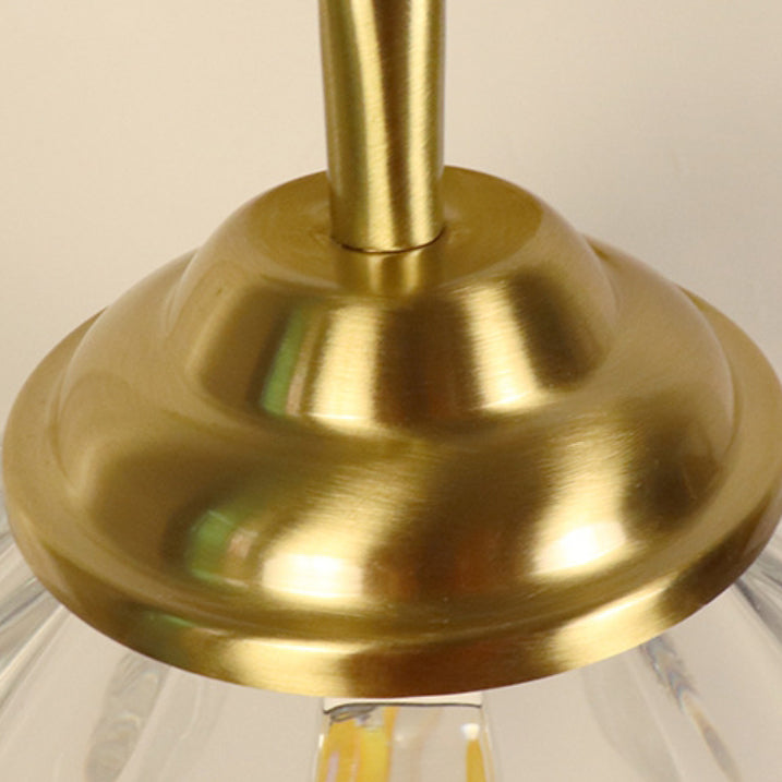 Brass Glass Flower Bedroom Wall Lamp