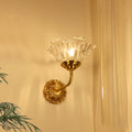 Brass Glass Flower Bedroom Wall Lamp