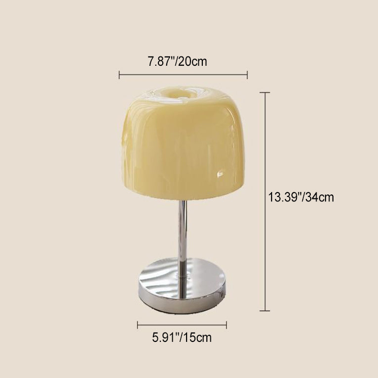 Stainless Steel Glass Round Table Lamp