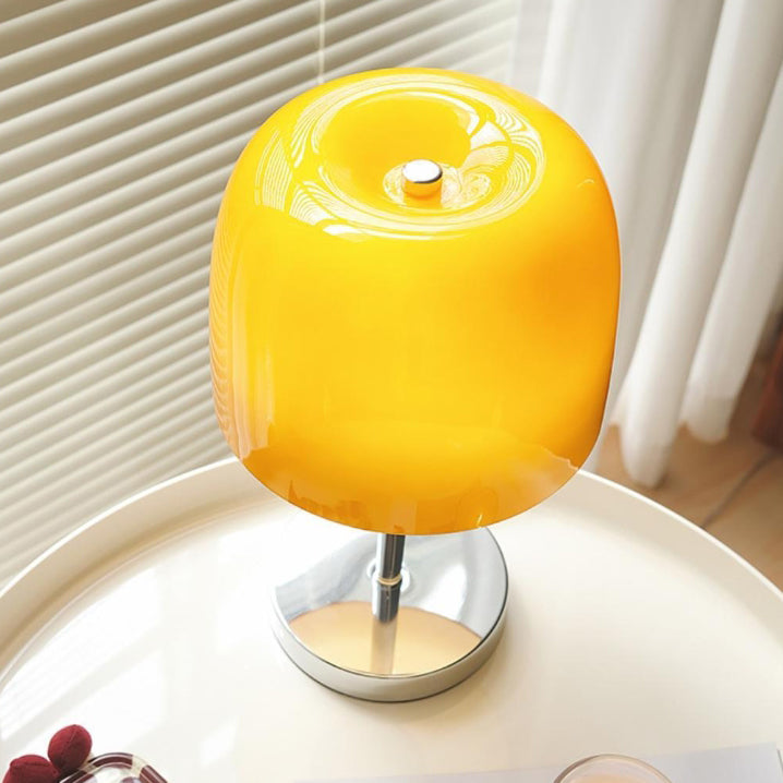 Stainless Steel Glass Round Table Lamp