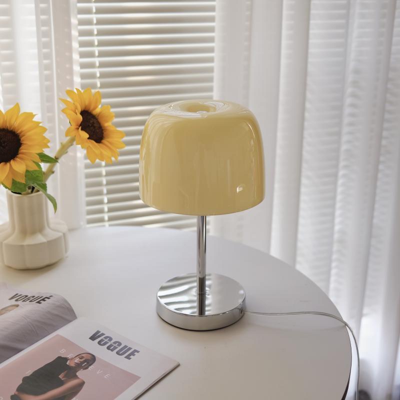 Stainless Steel Glass Round Table Lamp