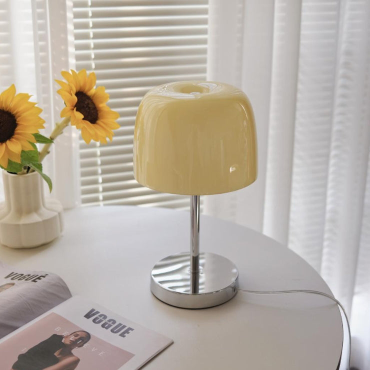 Stainless Steel Glass Round Table Lamp