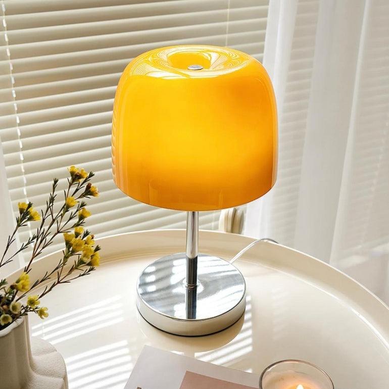 Stainless Steel Glass Round Table Lamp