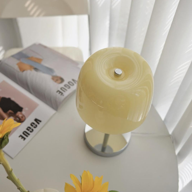 Stainless Steel Glass Round Table Lamp