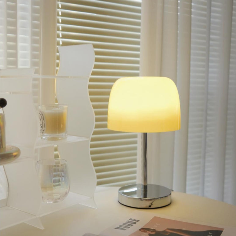 Stainless Steel Glass Round Table Lamp