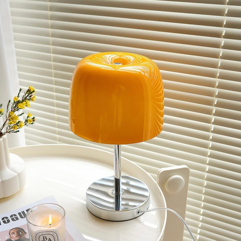 Stainless Steel Glass Round Table Lamp