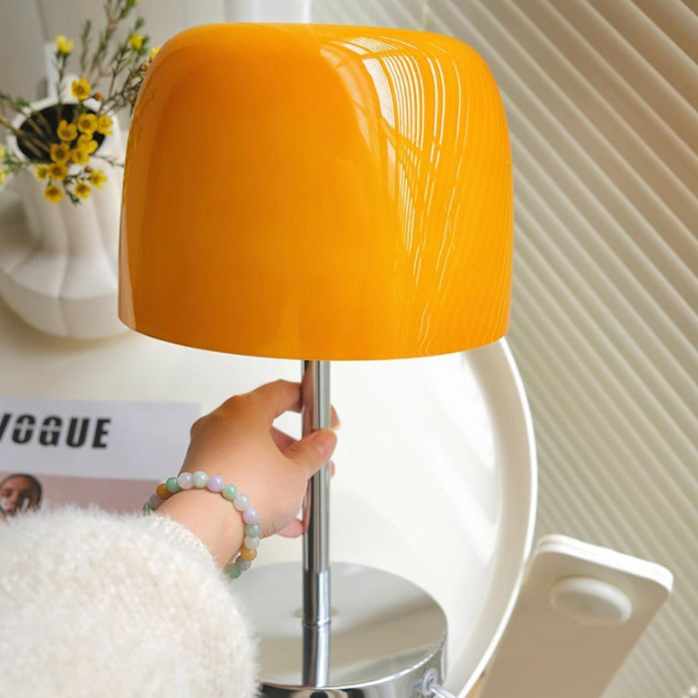 Stainless Steel Glass Round Table Lamp