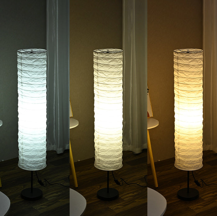 Pleated Paper Column Home Floor Lamp