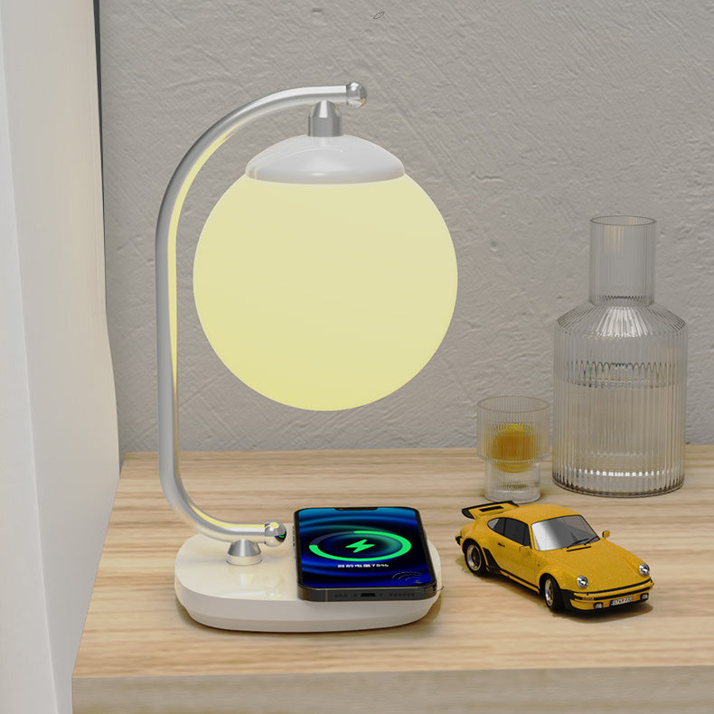 Moon Imitation Wood Table Lamp