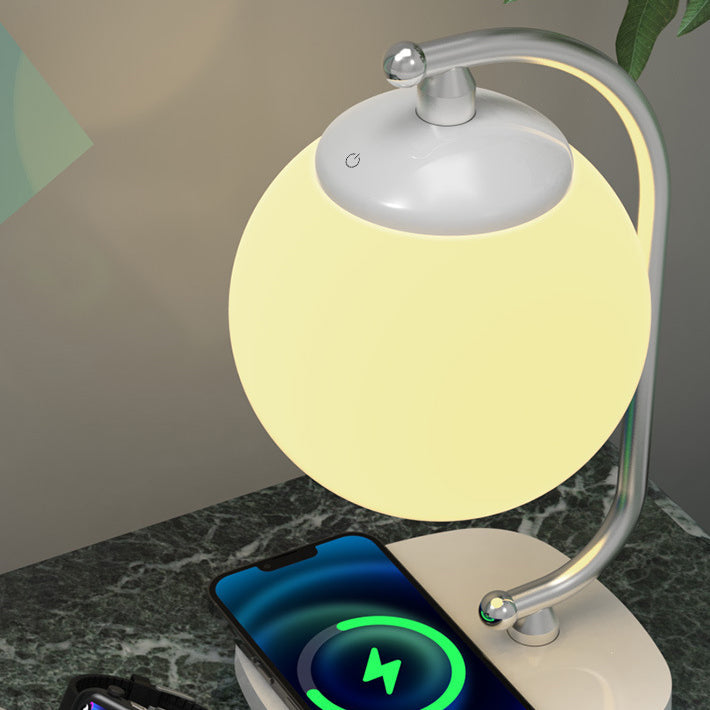 Moon Imitation Wood Table Lamp