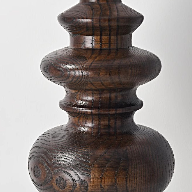 Fabric Round Solid Wood Table Lamp