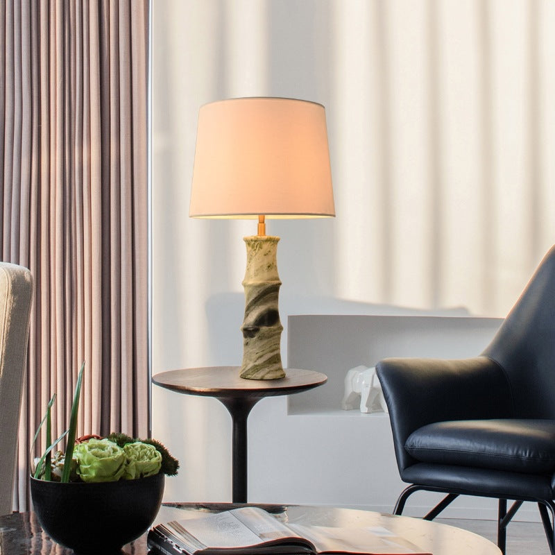 Fabric Marble Imitation Bamboo Table Lamp